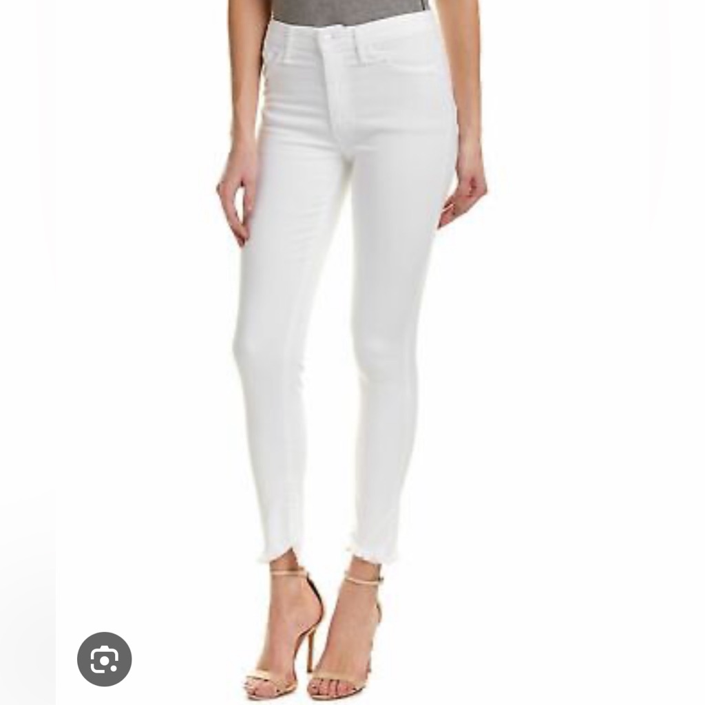 Joes Jeans High Rise Skinny Raw Hem 24 25 White